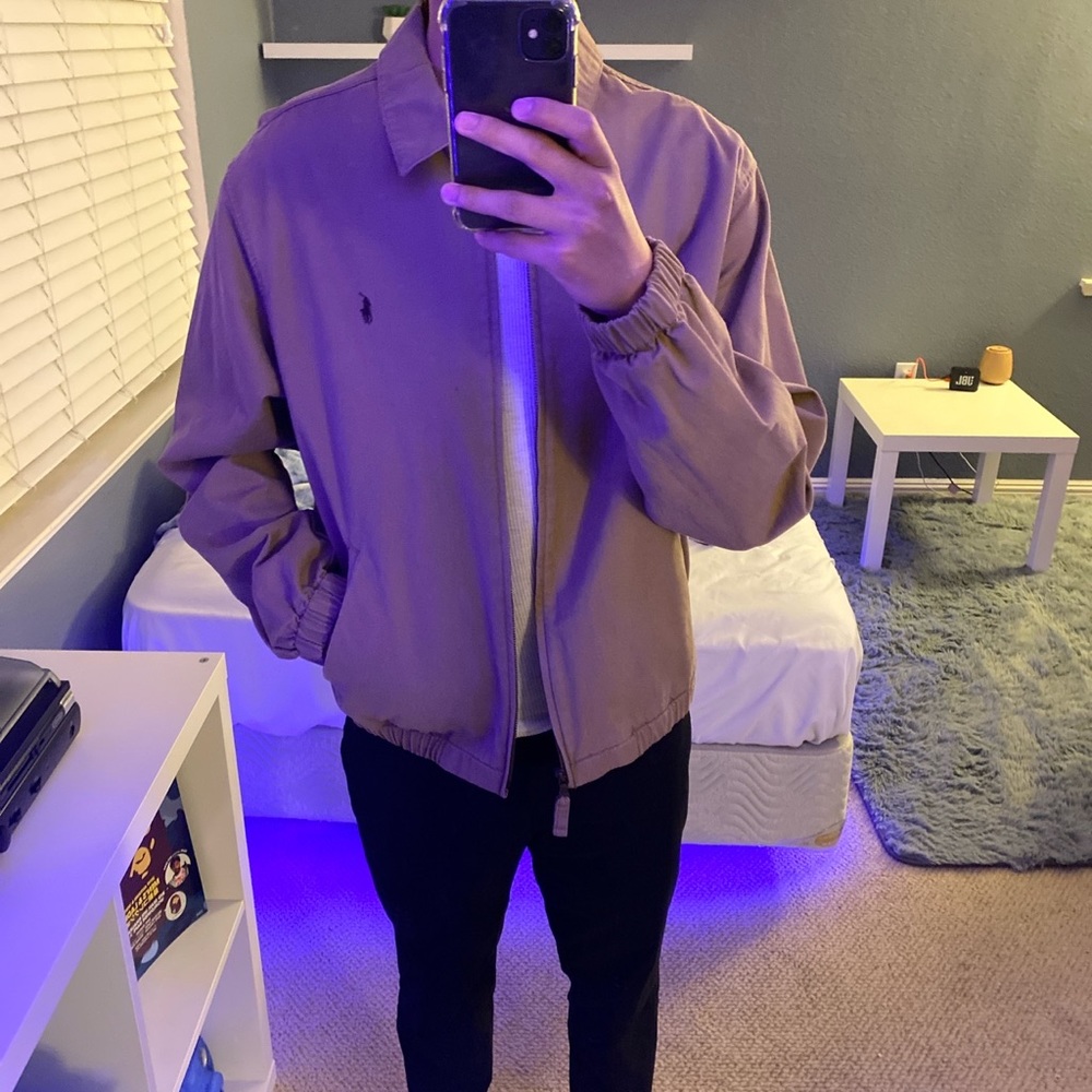 brown polo jacket